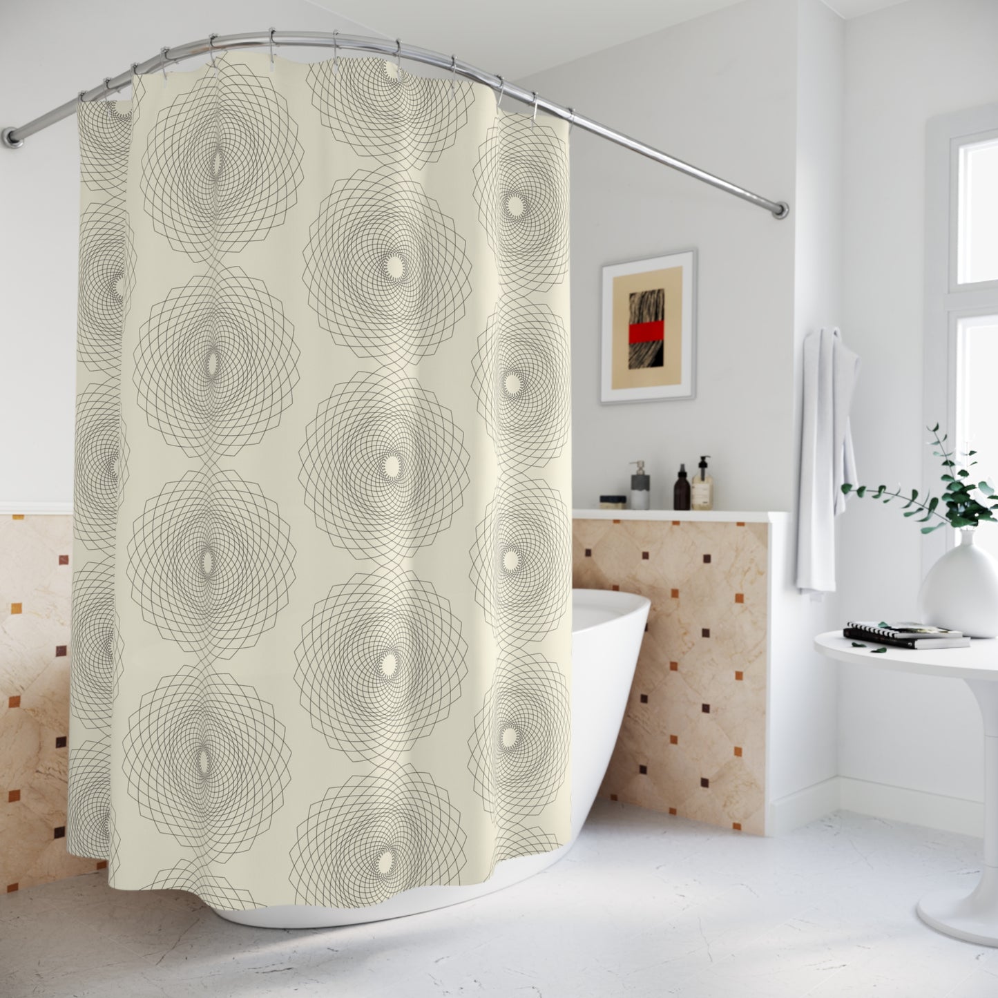 Abstract Geometric Shower Curtain