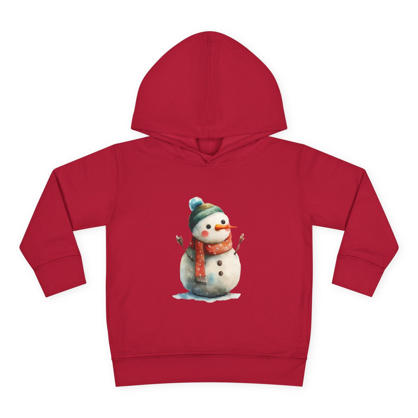 Cozy Snowman Toddler Pullover Fleece Hoodie - Winter Apparel, Cute Gift for Kids, Holiday Wear, Soft Hoodie for Toddlers, Christmas Outfit