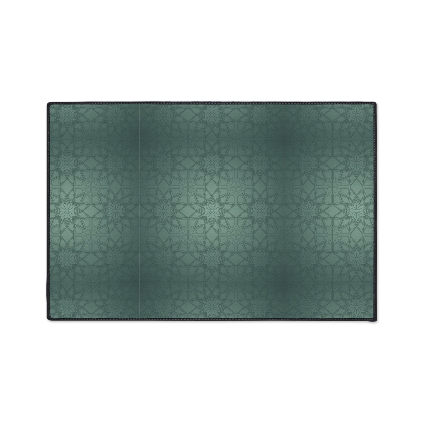Heavy-Duty Floor Mat — Teal Geometric Anti-Fatigue Rug for Kitchen & Garage