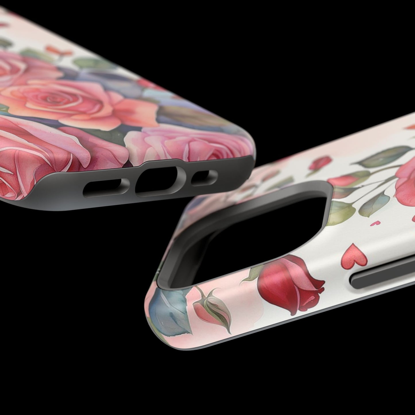 Floral Rose Magnetic Phone Case — Impact-Resistant Protective Cover