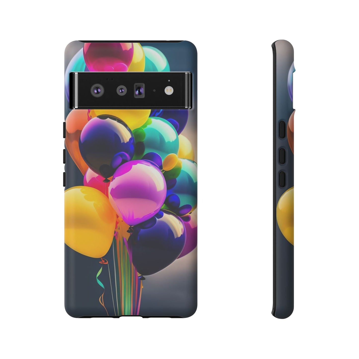 Colorful Balloon Tough Phone Case — Vibrant Party Balloons Protective Cover