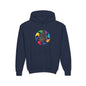 Colorful Music Treble Clef Youth Hoodie | Rainbow Note Circle