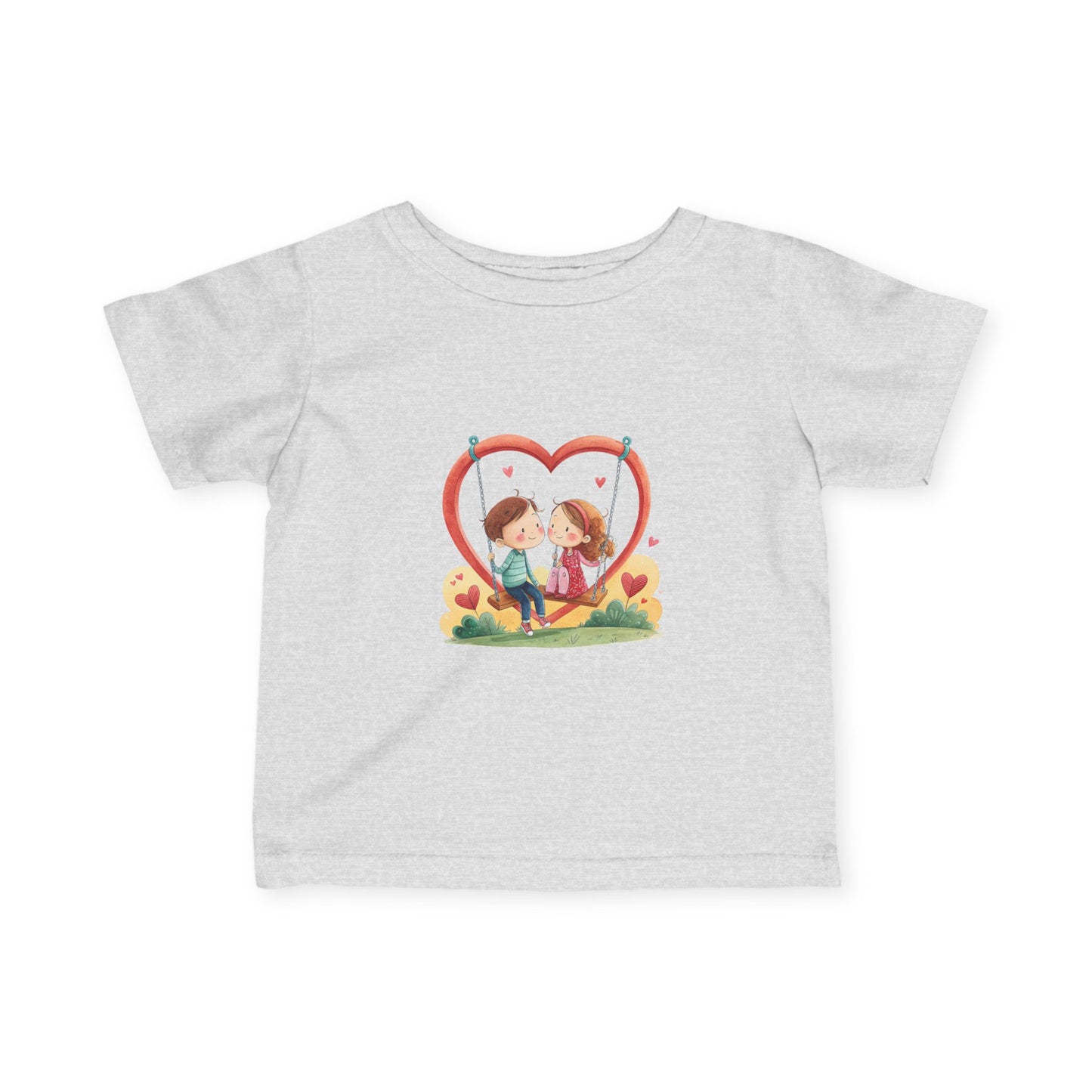 Infant Tee — Cute Heart Kids Valentine Design