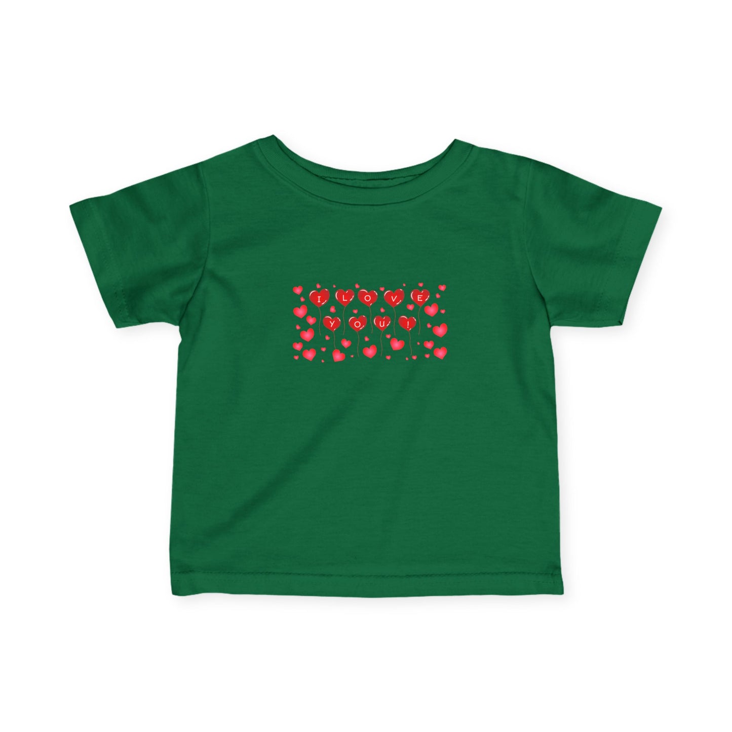 Infant Tee — Red Heart Pattern Baby Shirt (Valentine’s Day)