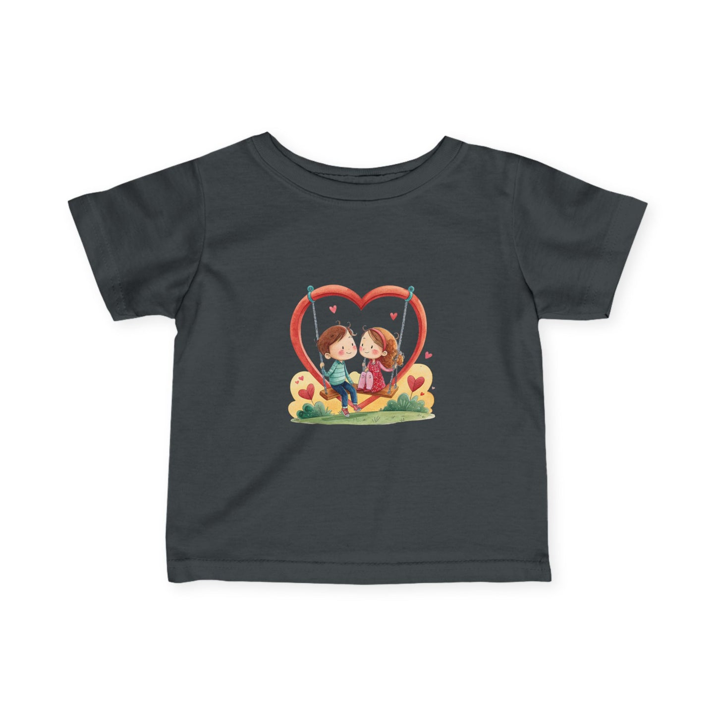 Infant Tee — Cute Heart Kids Valentine Design