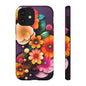 Floral Burst Tough Phone Case — Colorful Retro Flowers Protective Cover