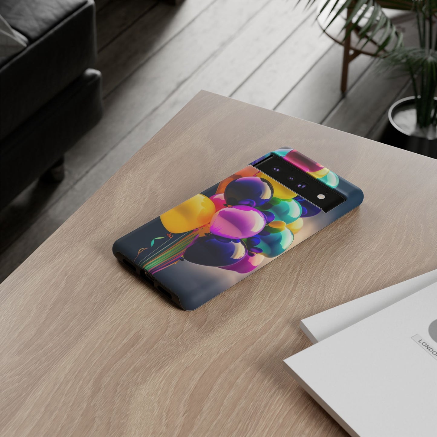 Colorful Balloon Tough Phone Case — Vibrant Party Balloons Protective Cover