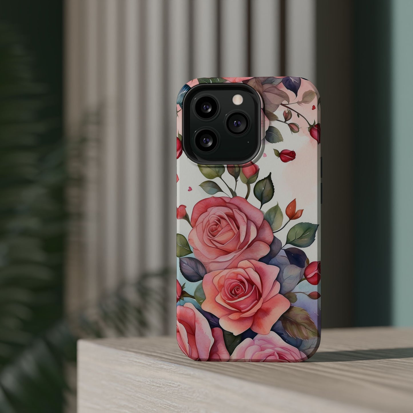 Floral Rose Magnetic Phone Case — Impact-Resistant Protective Cover