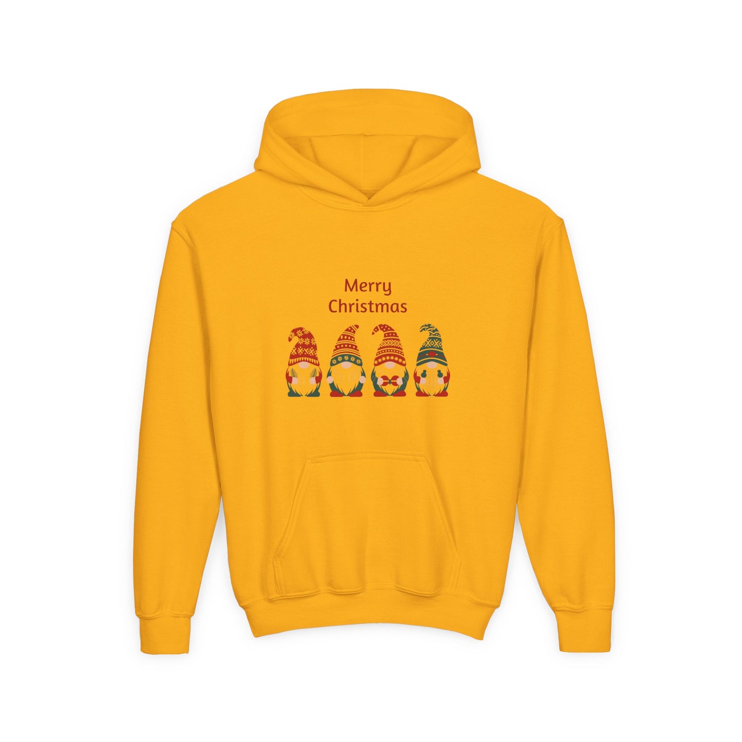 Youth Christmas Gnome Hoodie - "Merry Christmas" Holiday Kids Sweatshirt