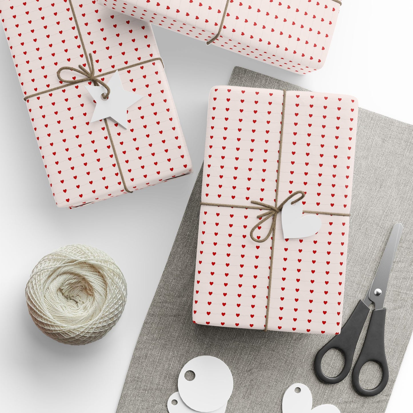 Wrapping Paper — Minimal Red Petal Pattern Gift Wrap (Valentine’s, Birthday, Romantic)