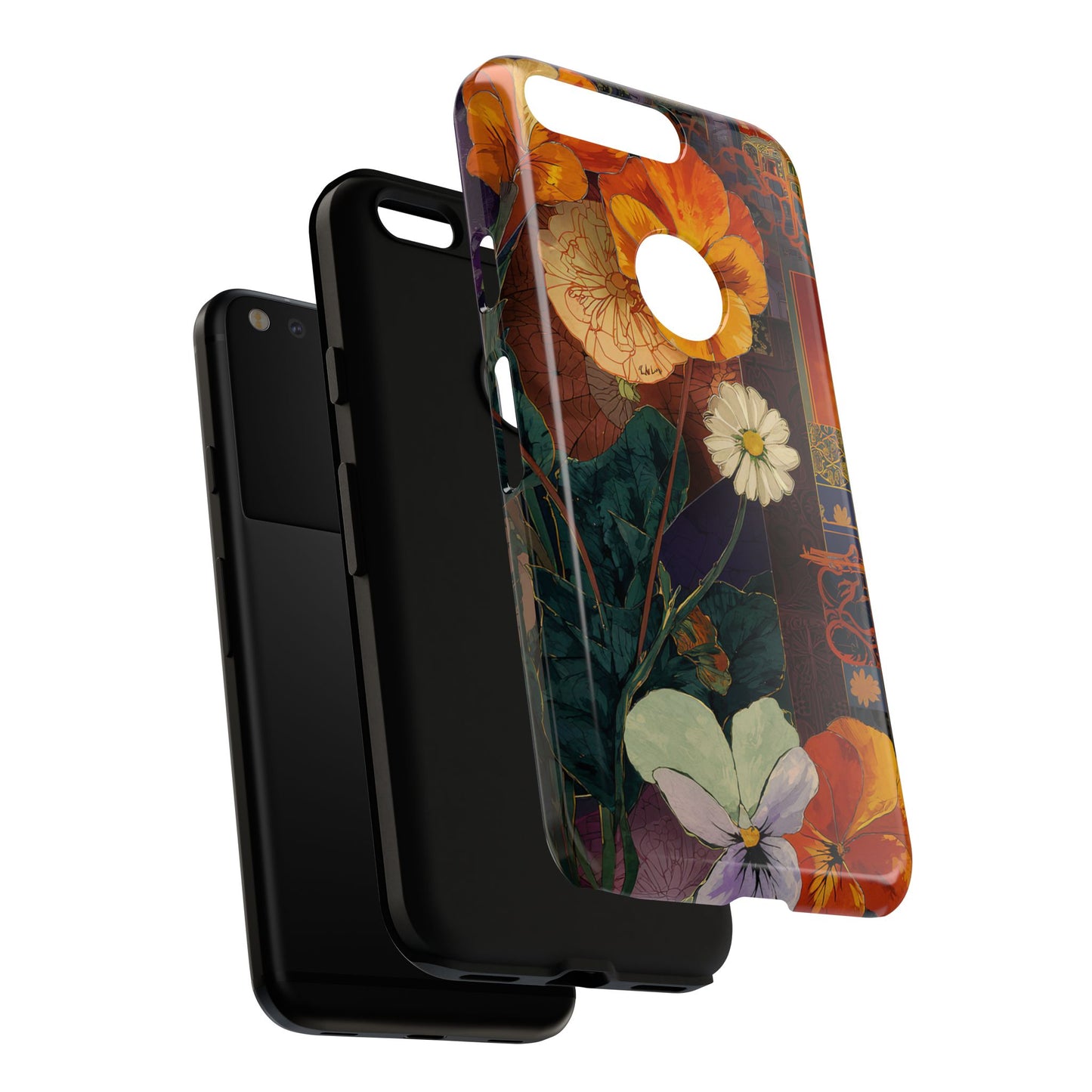 Floral Pansy Tough Phone Case — Vintage Botanical Protection