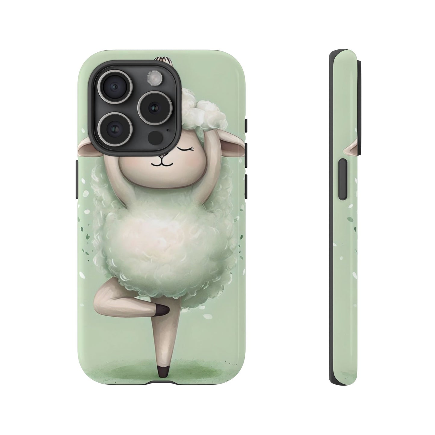 Cute Yoga Sheep Phone Case — Pastel Lamb Ballerina Protective Cover