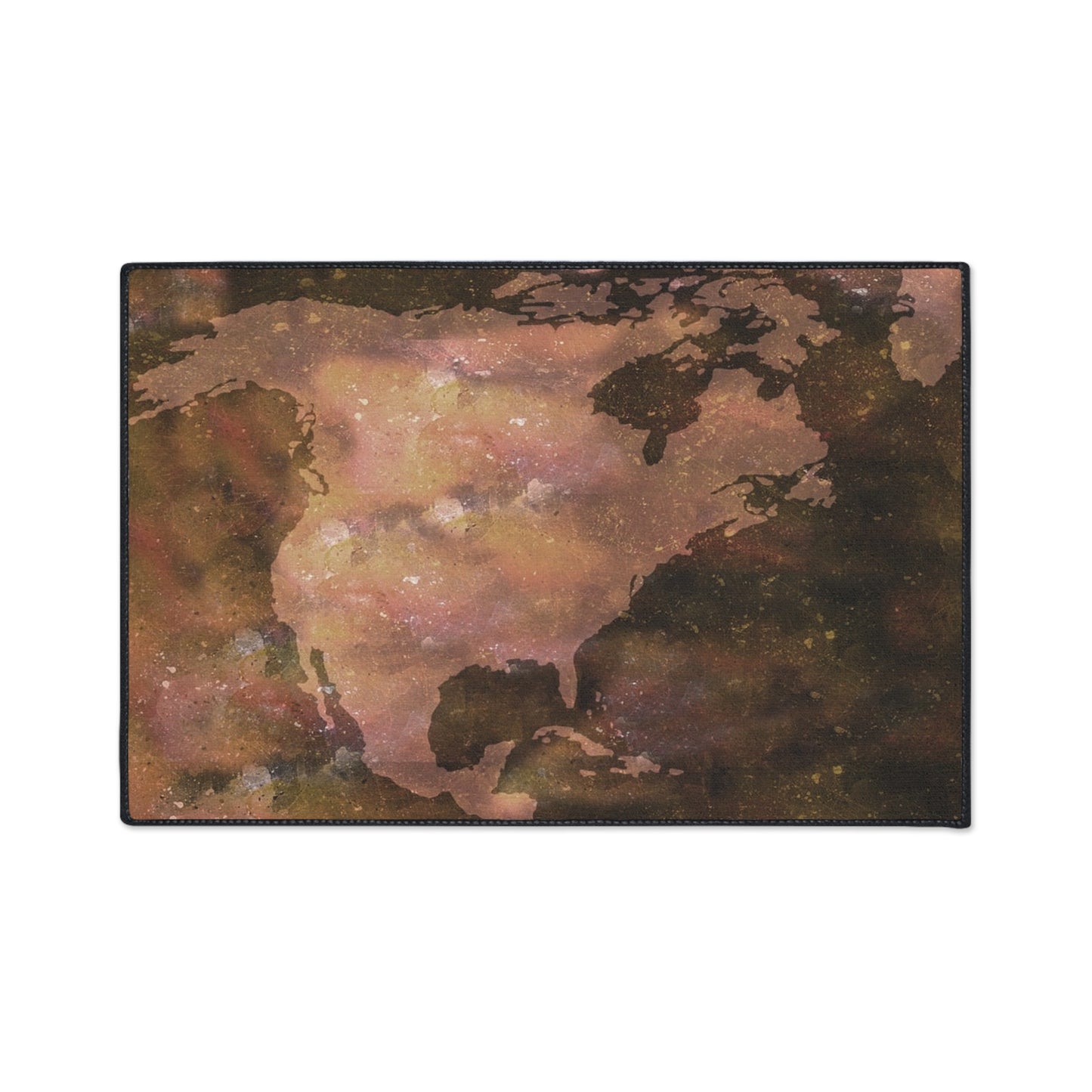 World Map Floor Mat — Rustic Watercolor Earth Doormat