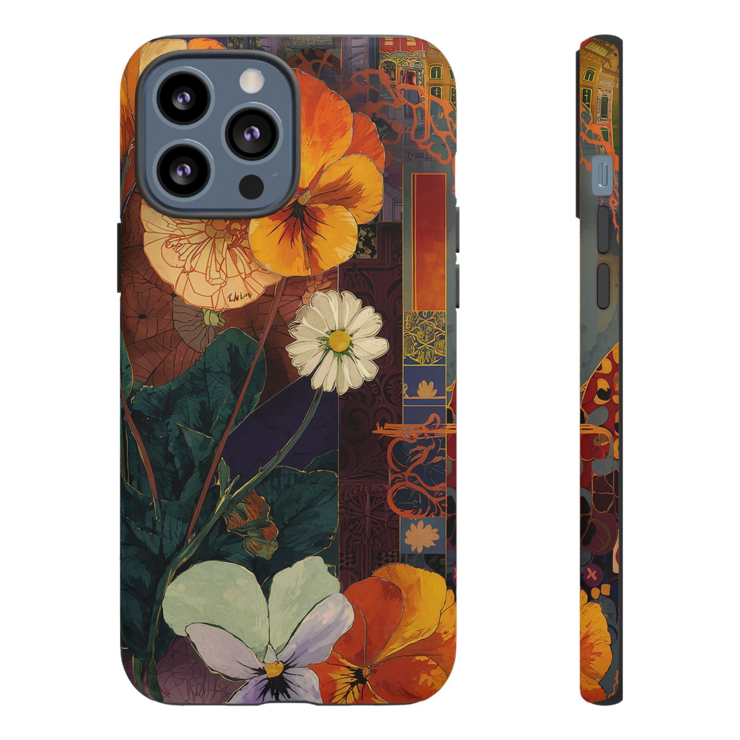 Floral Pansy Tough Phone Case — Vintage Botanical Protection