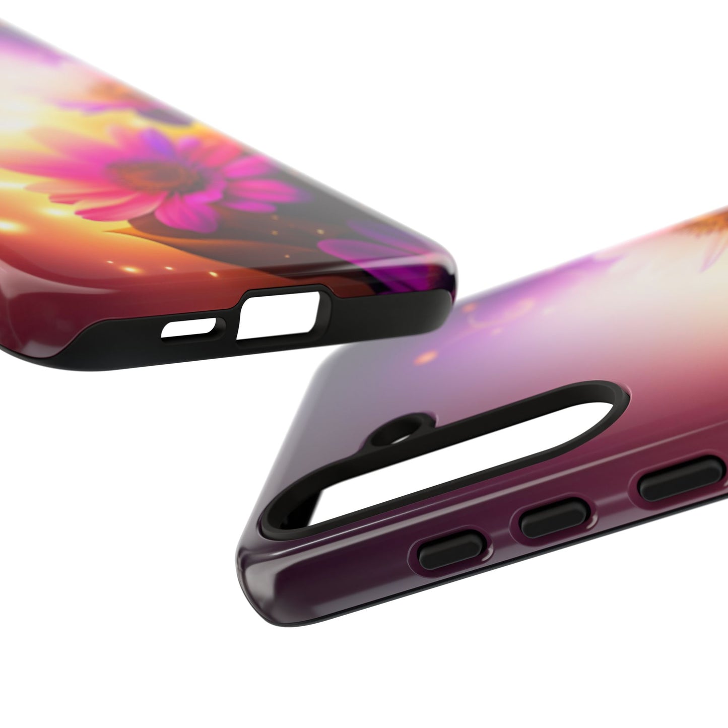 Floral Moonlight Phone Case – Purple Daisy Protective Cover