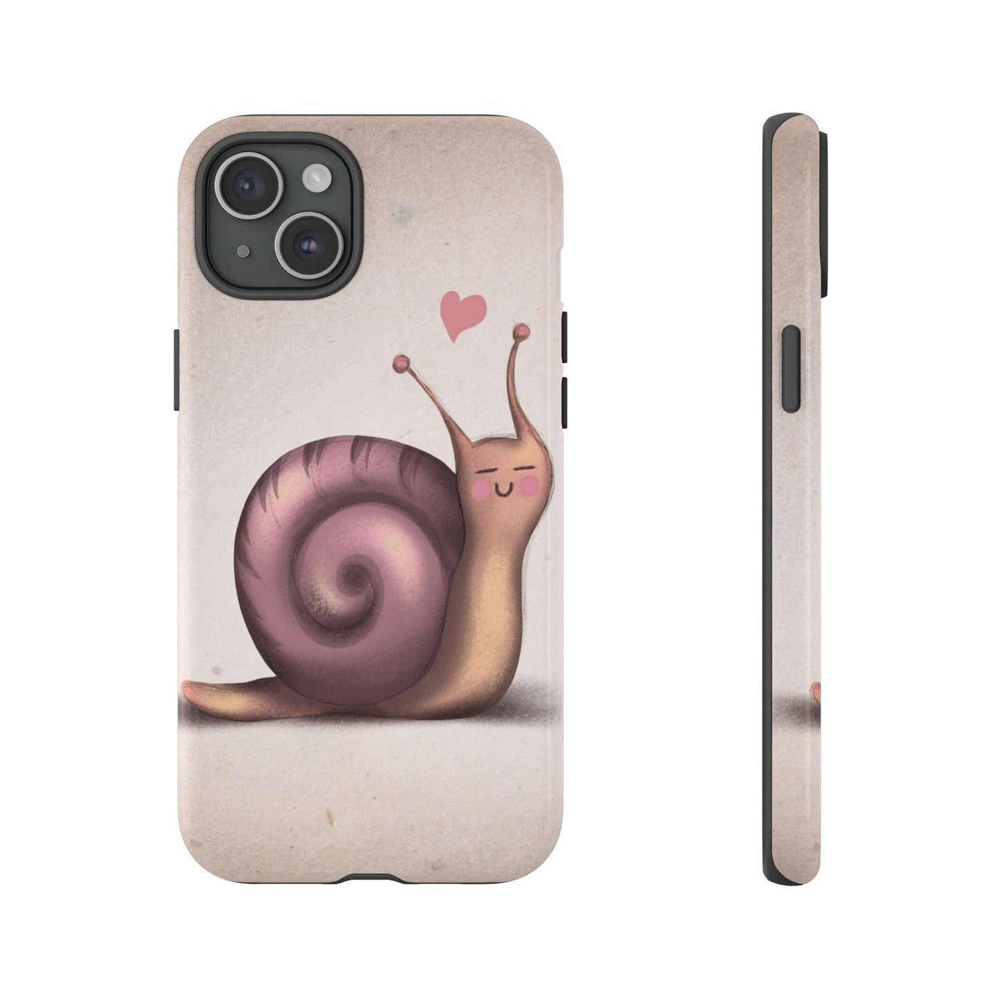 Cute Snail Phone Case — Pink Heart Cartoon Protective iPhone Cover