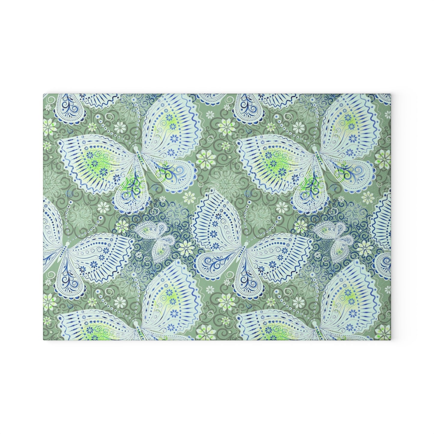 Butterfly Glass Cutting Board, Nature Decor, Kitchen Art, Gift for Foodies, Unique Serving Platter, Eco-Friendly Kitchenware