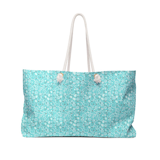 Turquoise Bubble Pattern Weekender Bag — Large Beach & Travel Tote