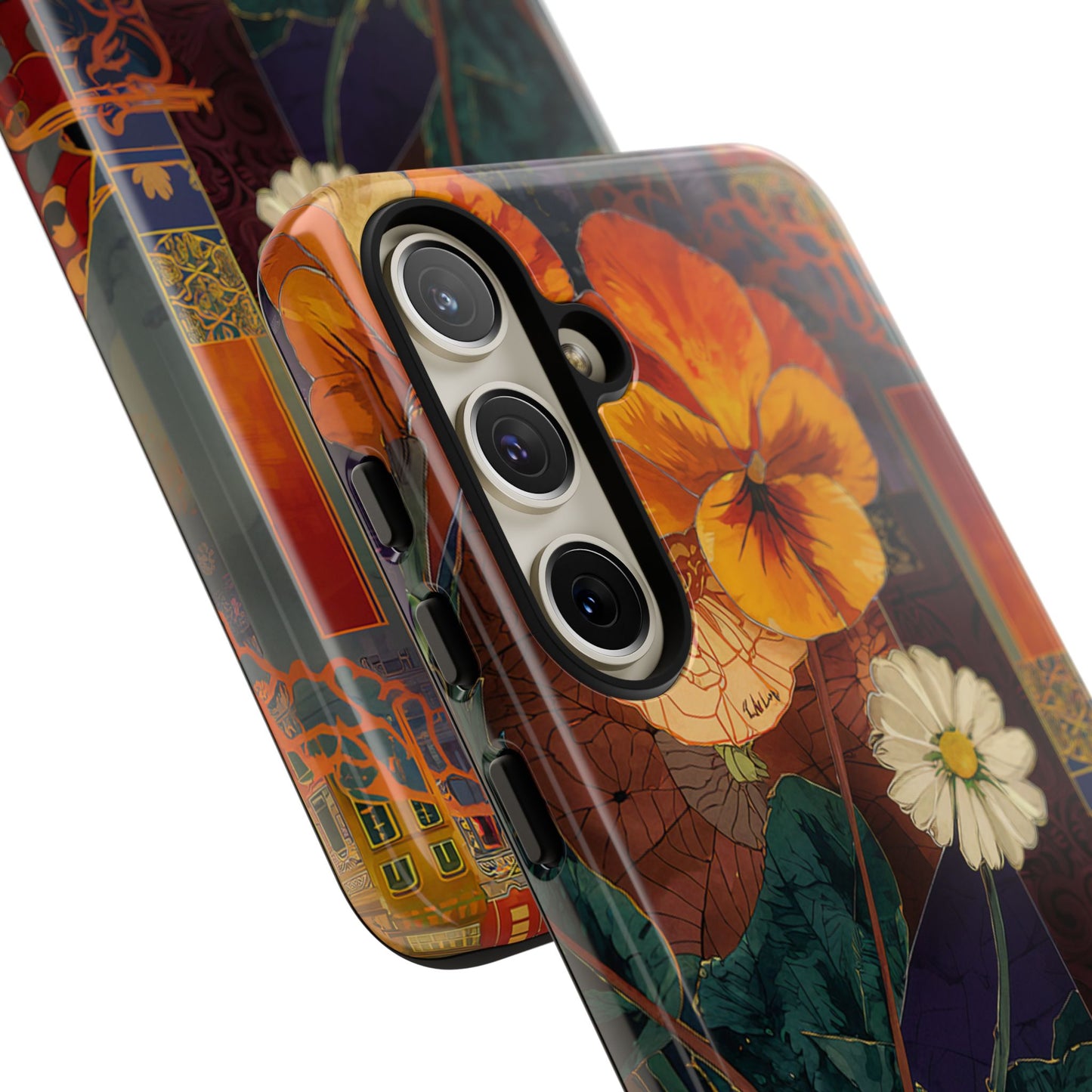 Floral Pansy Tough Phone Case — Vintage Botanical Protection