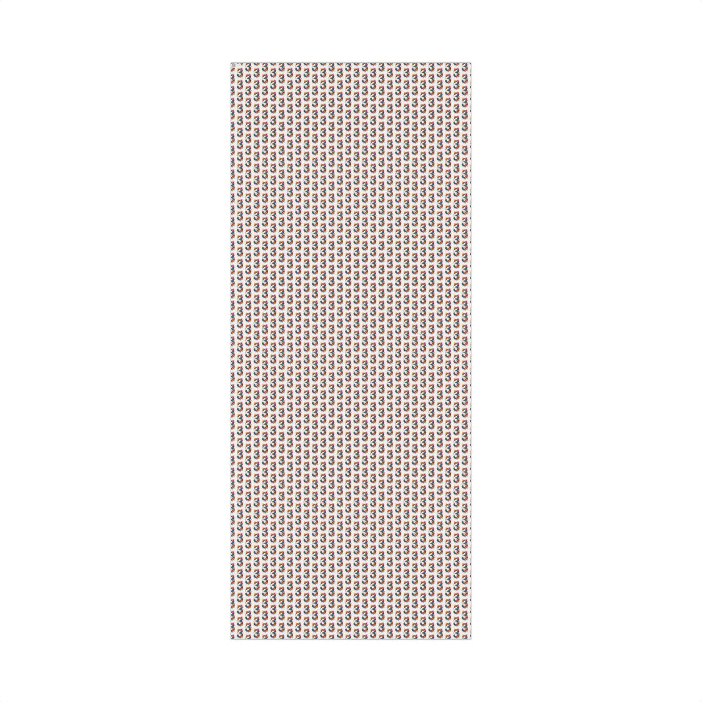 Number 3 Rainbow Pattern Gift Wrap Paper — Birthday Wrapping Sheets for 3rd Birthday Celebrations
