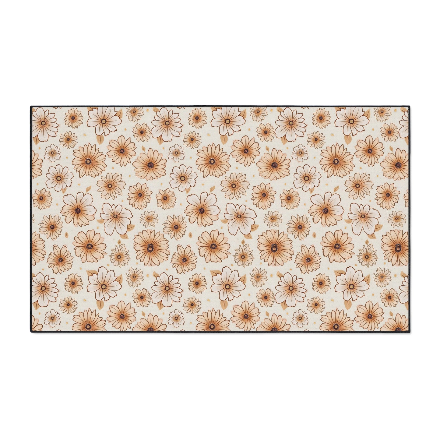 Boho Floral Heavy Duty Floor Mat - Stylish Entrance Rug, Kitchen Mat, Bathroom Mat, Durable Non-Slip, Home Decor