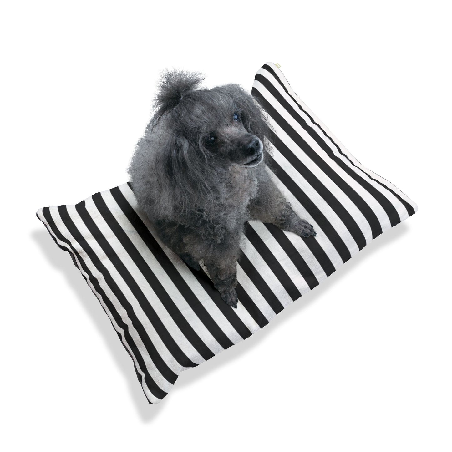 Striped Black & White Pet Bed — Cozy Plush Cushion for Dogs & Cats