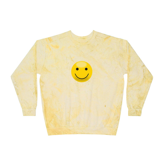 Cheerful Tie-Dye Crewneck Sweatshirt | Smiley Face Unisex Sweatshirt