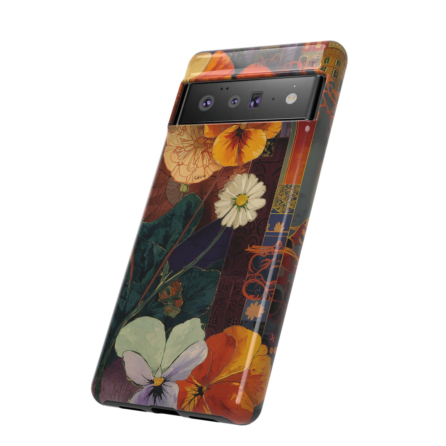 Floral Pansy Tough Phone Case — Vintage Botanical Protection
