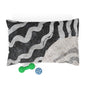Abstract Wave Pattern Pet Bed — Plush Black & Gray Dog & Cat Cushion