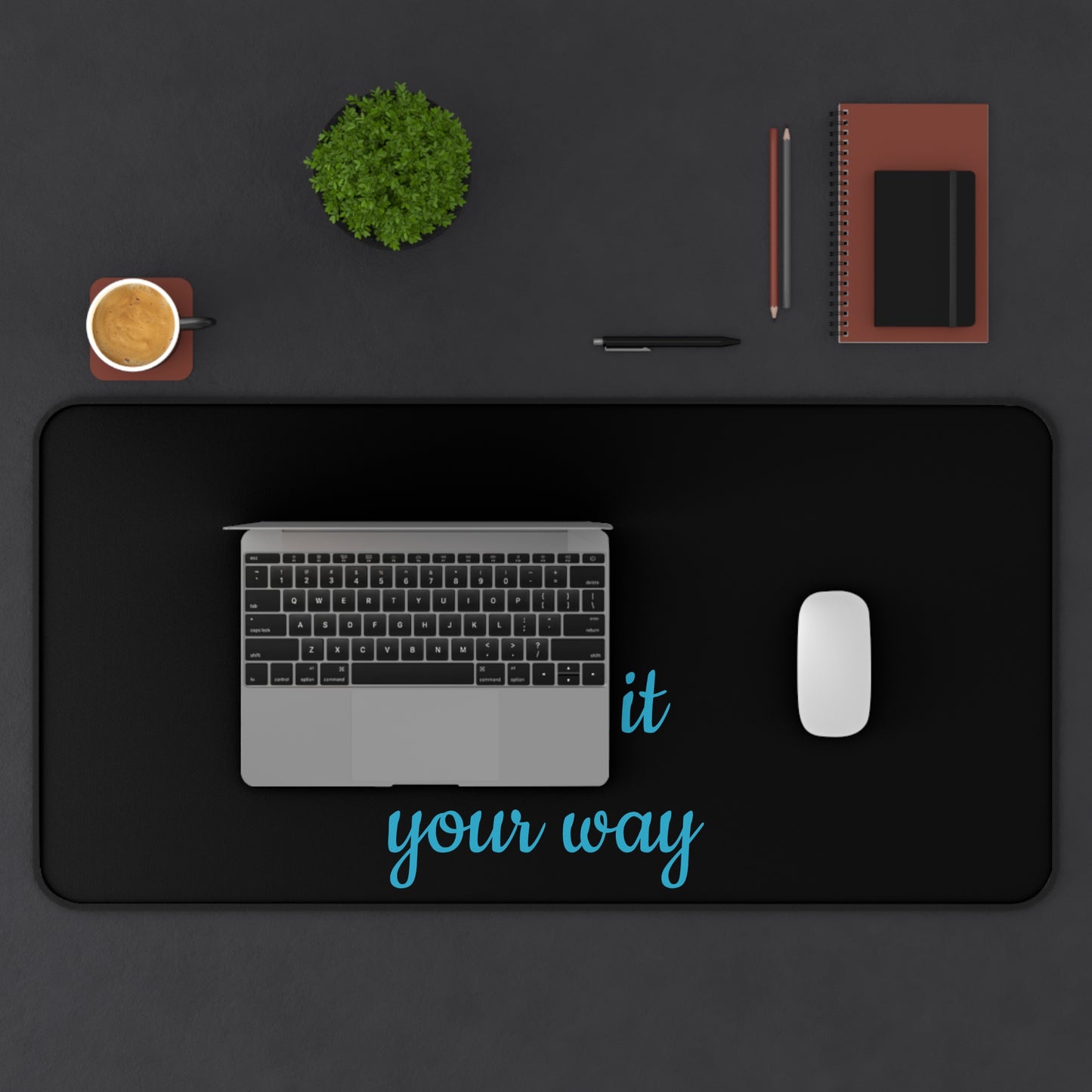 Customizable Desk Mat – "Print it your way" Black Mouse Pad Office Desk Protector