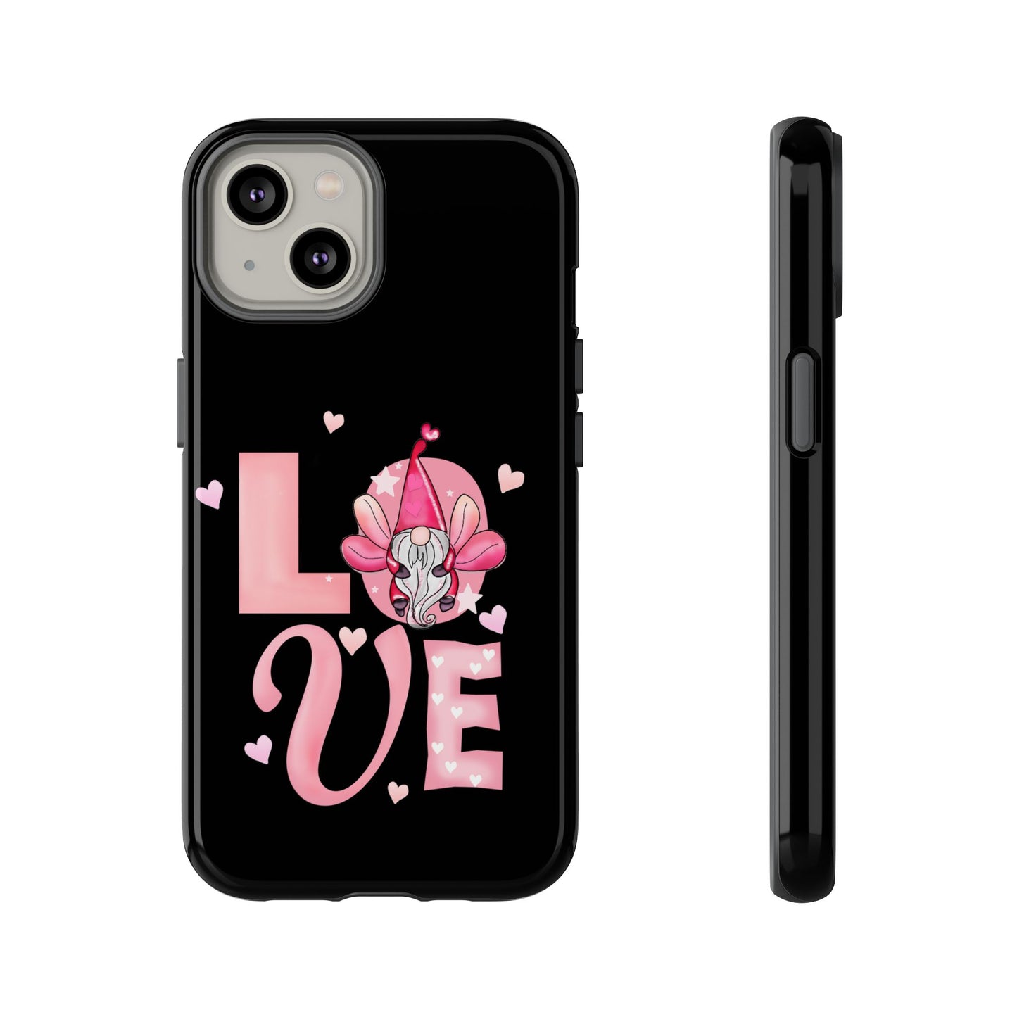 Love Gnome Phone Case — Cute Pink Heart Valentines Protective Case