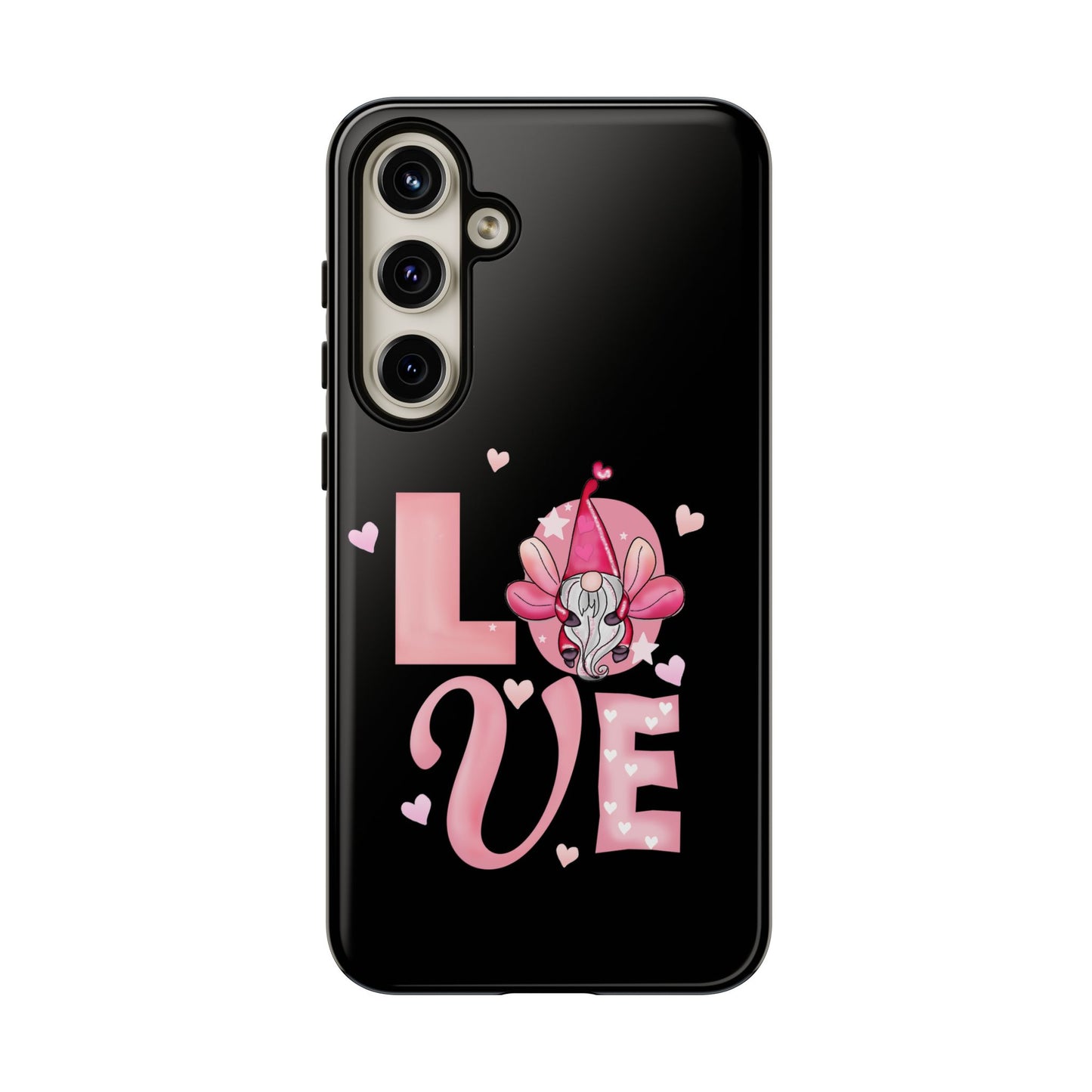 Love Gnome Phone Case — Cute Pink Heart Valentines Protective Case