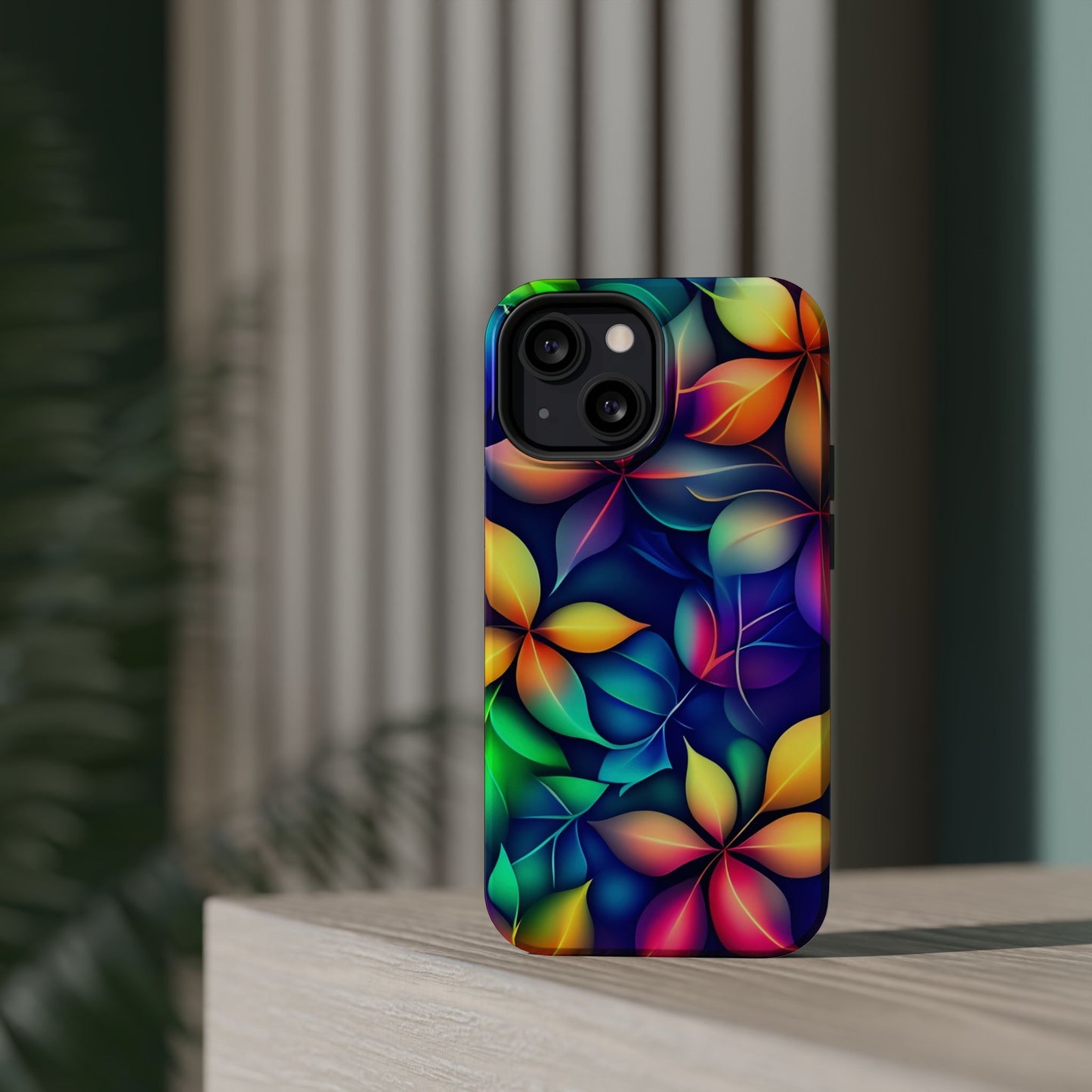 Floral Prism Magnetic Impact-Resistant Phone Case — Colorful Gradient Petal Design