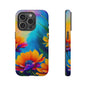 Floral Burst Tough Phone Case — Vibrant Watercolor Flowers Protective Cover