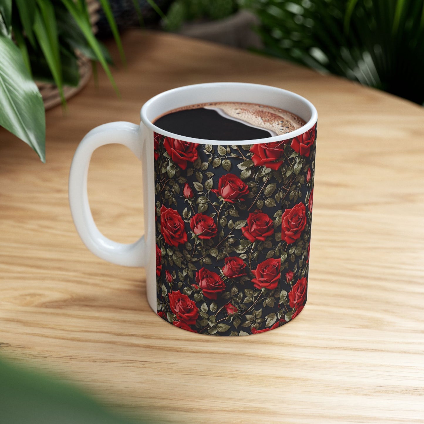 Elegant Floral Ceramic Mug with Roses | Perfect for Gifts, Valentine's Day, Mother's Day, Kitchen Decor, Tea Lovers