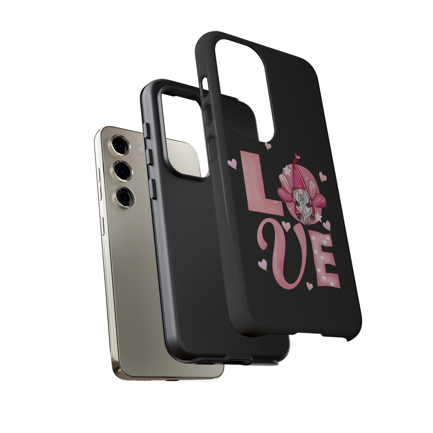 Love Gnome Phone Case — Cute Pink Heart Valentines Protective Case