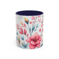 Floral Accent Coffee Mug - Perfect Gift for Tea Lovers, Home Decor, Kitchen Accessories, Mother's Day, Coffee Enthusiasts