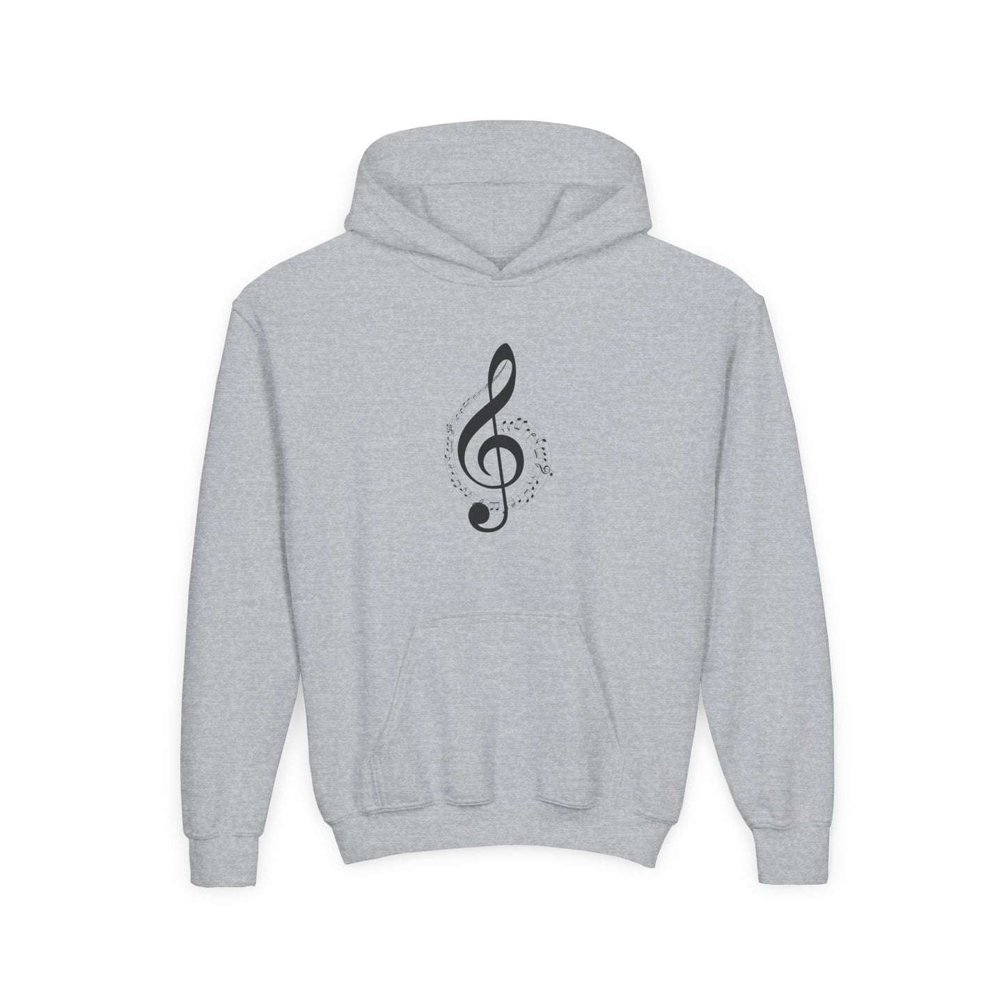 Youth Music Treble Clef Hoodie – Cute Musical Notes Kids Sweatshirt