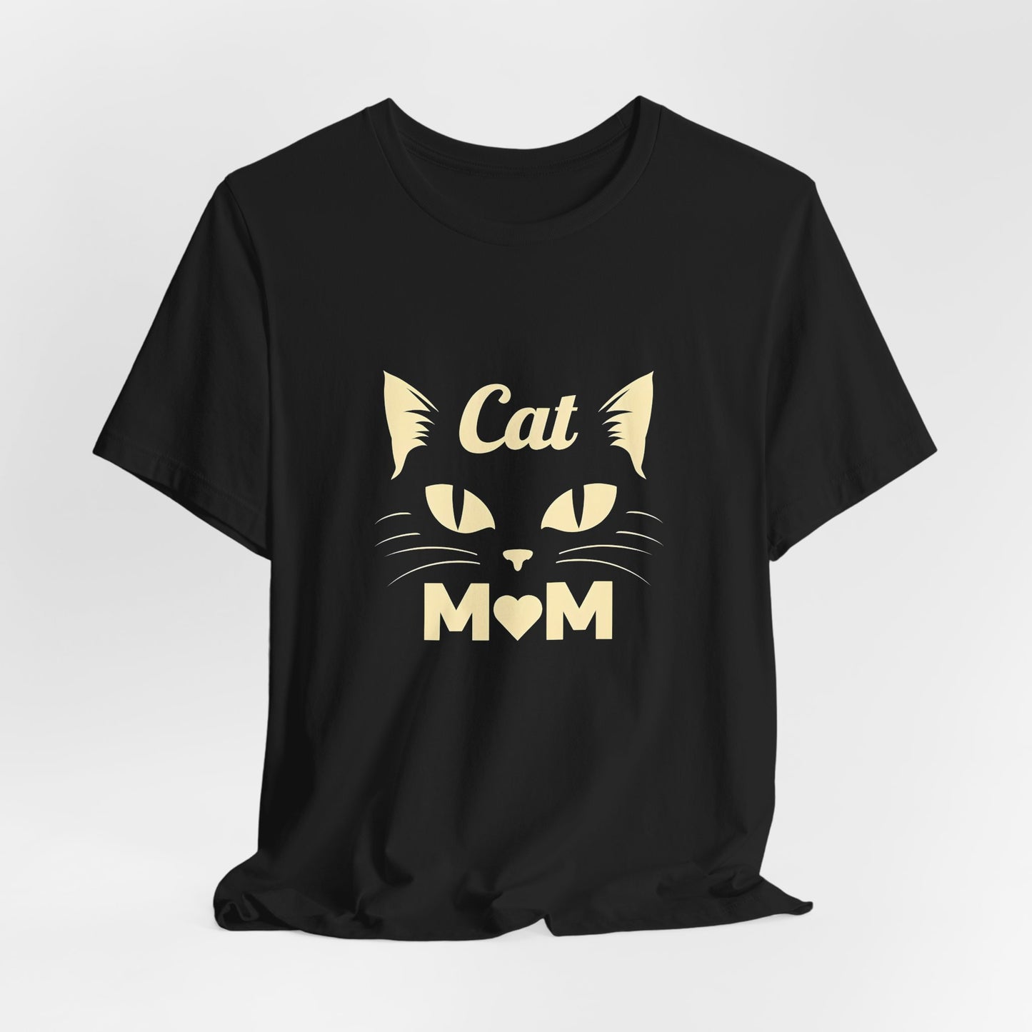 Cat Mom T-Shirt — Cute Cat Face Graphic Tee for Cat Lovers