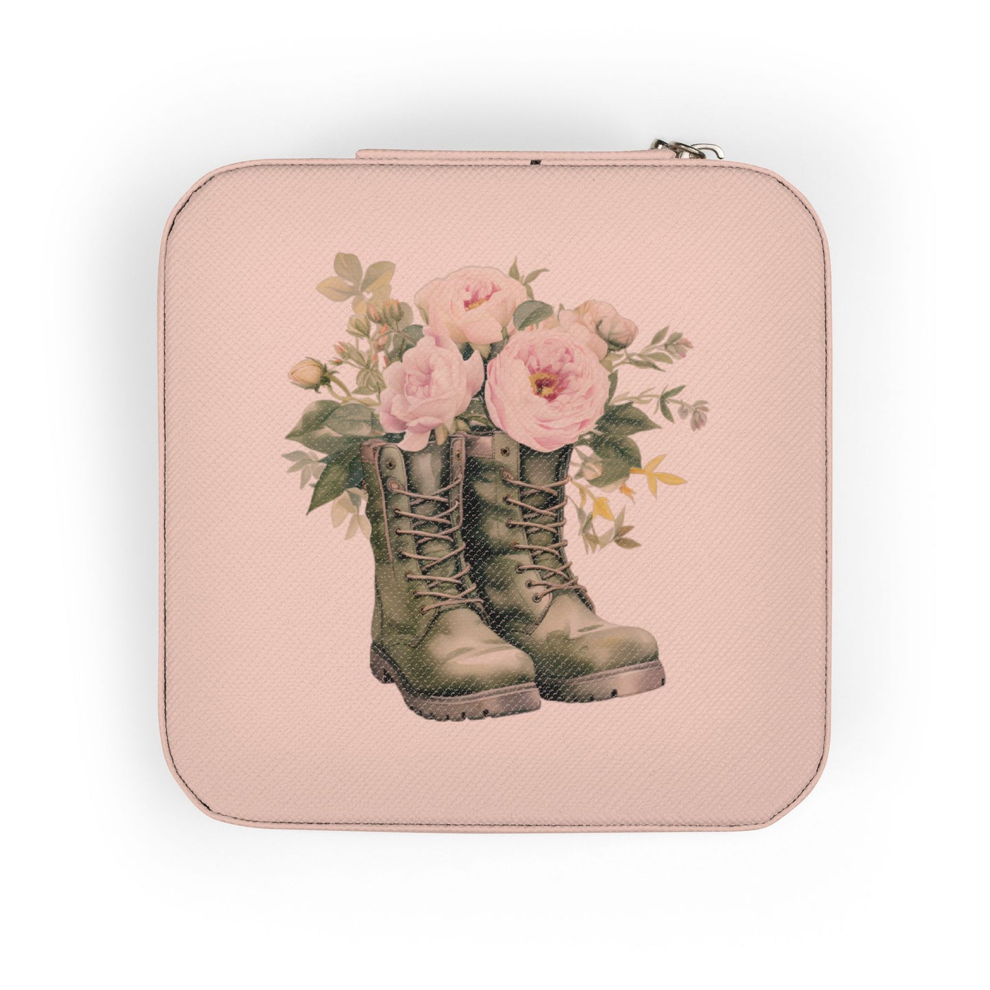 Compact Floral Boots Jewelry Travel Case – Portable Earring & Ring Organizer