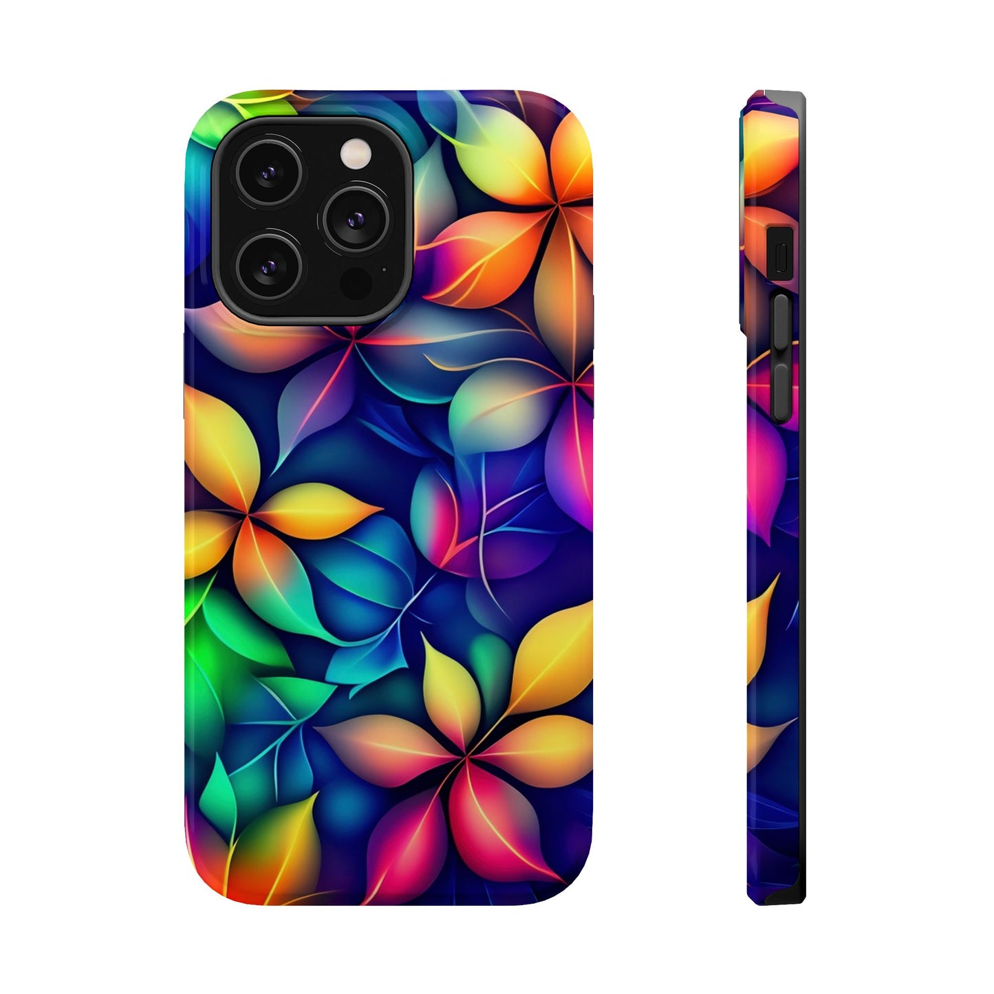 Floral Prism Magnetic Impact-Resistant Phone Case — Colorful Gradient Petal Design