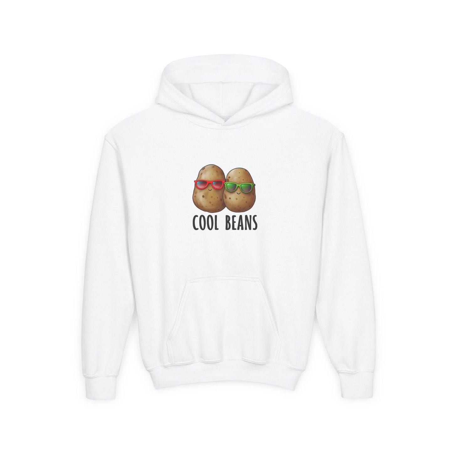 Youth 'Cool Beans' Hoodie – Cute Kids Graphic Sweatshirt with Sunglasses Potato Design
