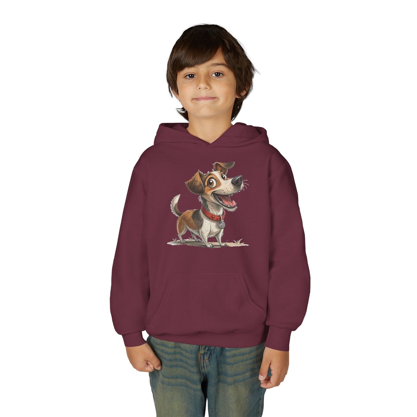 Kids Dog Hoodie – Cute Cartoon Jack Russell Puppy Sweatshirt (Custom Name Option)