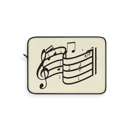 Music Notes Laptop Sleeve — Musical Treble Clef & Staff Design