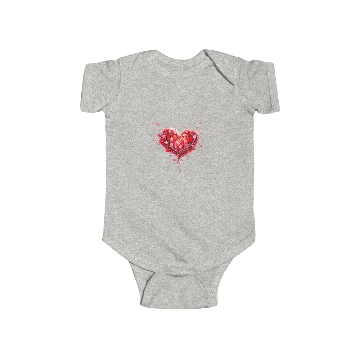 Infant Bodysuit — Watercolor Heart Baby Onesie (Valentine’s Day Newborn Gift)