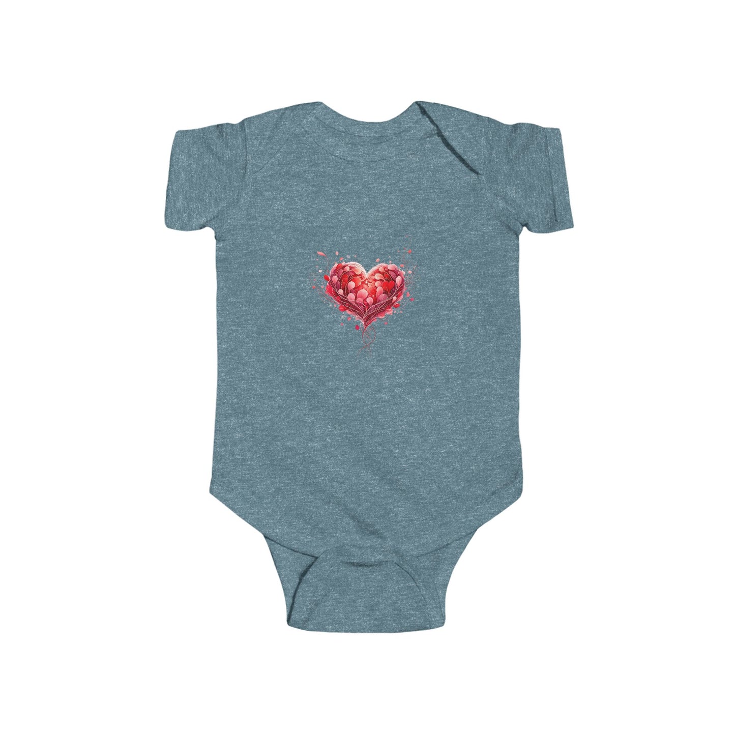 Infant Bodysuit — Watercolor Heart Baby Onesie (Valentine’s Day Newborn Gift)
