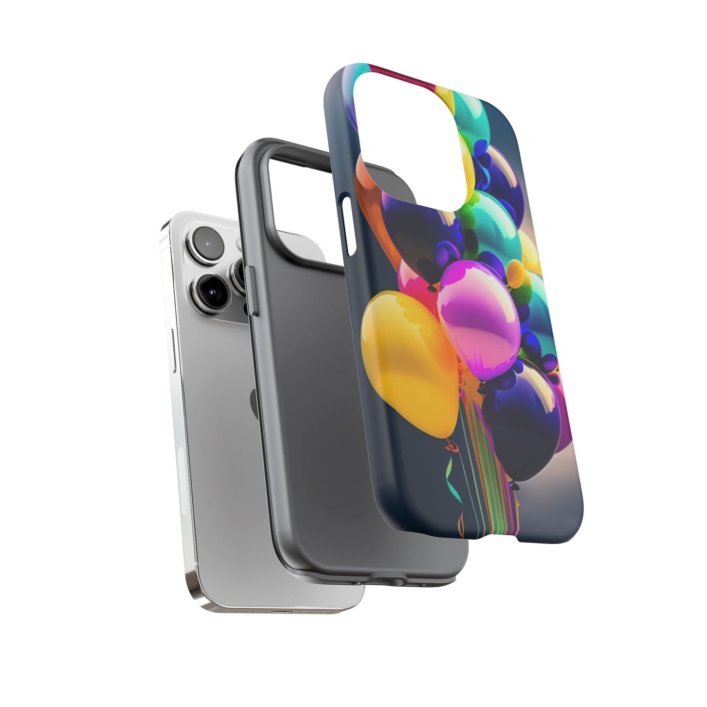 Colorful Balloon Tough Phone Case — Vibrant Party Balloons Protective Cover