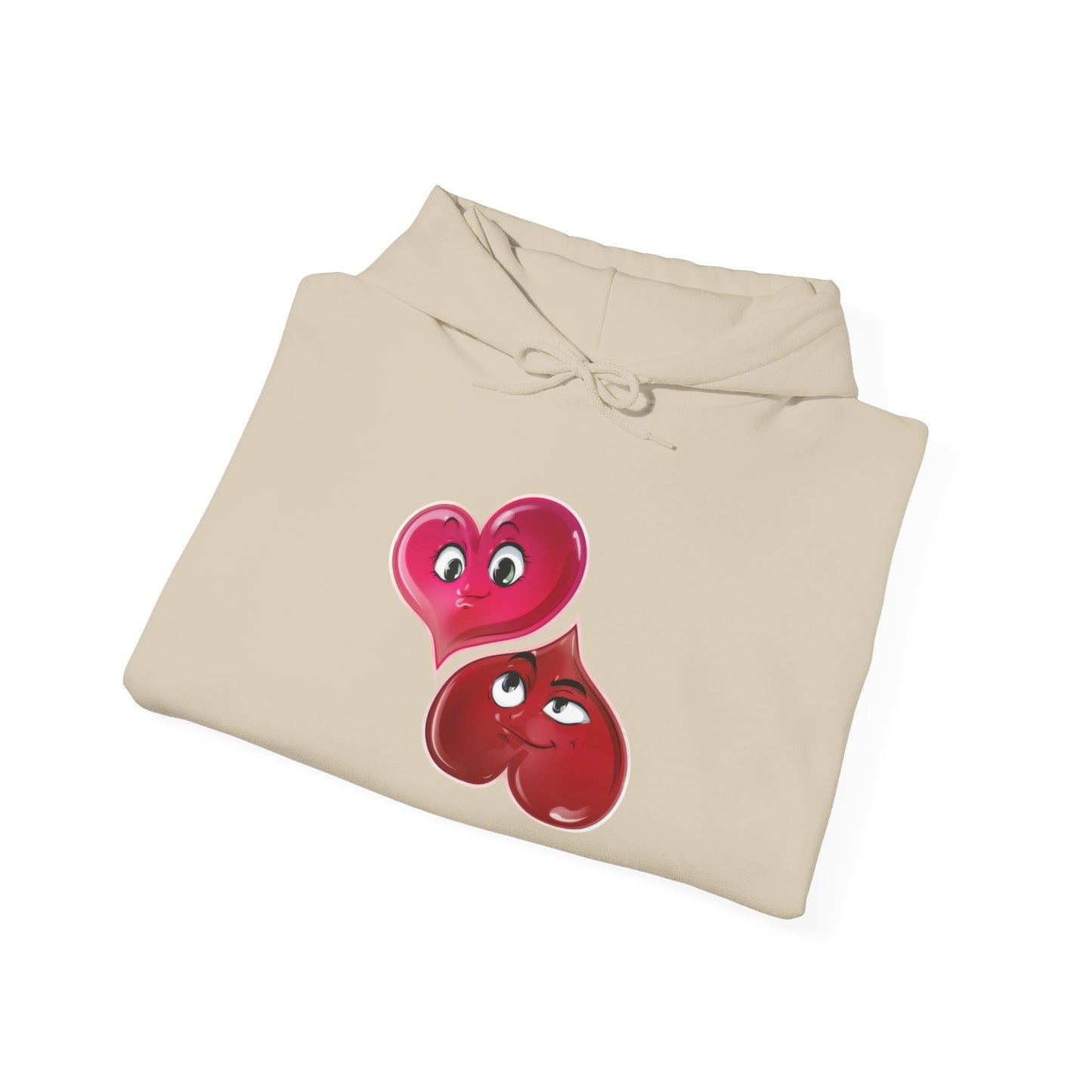 Heart Buds Hoodie — Cute Pair of Cheeky Heart Characters, Valentine’s Day Gift