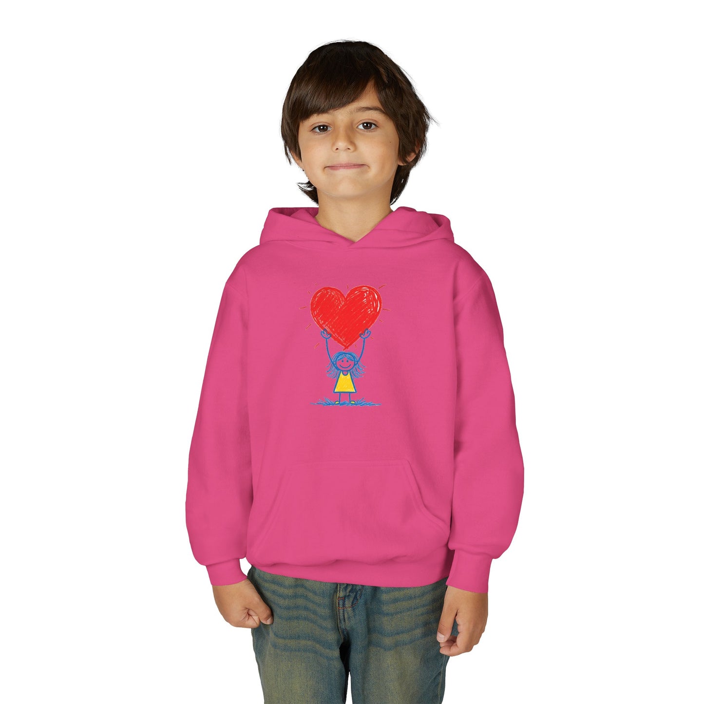 Kids Heart Balloon Hoodie — Cute Girl Holding Red Heart Design