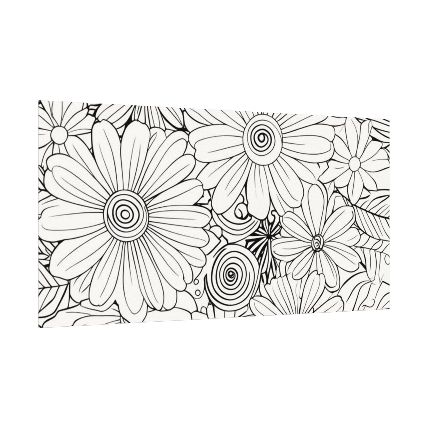 COLOR IT YOURSELF Floral Line Art Poster — Textured Matte Print